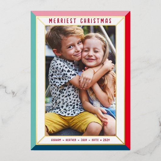 メリーモダンスクリスはっきりしたの写真の縁ど色 箔シーズンカード (正面)