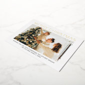 メリーモダンスクリスシンプルト写真一家族 箔シーズンカード (回転した状態)