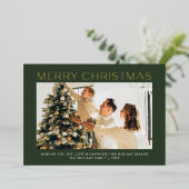 メリーモダンスクリスシンプルト写真一家族 箔シーズンカード (立ち正面)