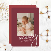 メリーモダンスクリスシンプルトScript One Photo シーズンカード