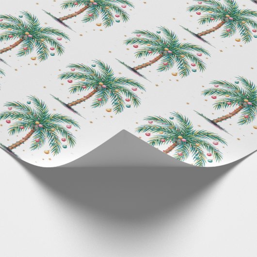 メリーモダンスクリスマスパームツリーライト ラッピングペーパー (角)