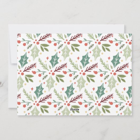 メリーモダンスクリスマスベリーの葉2枚の写真 シーズンカード (裏面)