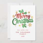 メリーモダンスクリスマスホリーベリースノーフレーク シーズンカード (正面)