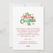 メリーモダンスクリスマスホリーベリースノーフレーク シーズンカード (裏面)