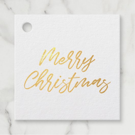 メリーモダンスクリスマ実在金ゴールド箔 フェイバータグ (正面)