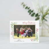 メリーモダンスクリス離れの葉のベリーフォト シーズンポストカード (スタンド正面)