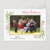 メリーモダンスクリス離れの葉のベリーフォト シーズンポストカード (正面)