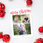 メリーモダンスシンプルクリスマス赤台本3枚の写真 シーズンカード