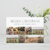 メリーモダンスミニマルクリスマス白黒写真8 シーズンカード (スタンド正面)