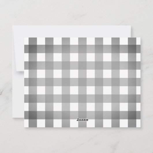 メリーモダンミニマルクリスマスのギンガムの写真カード シーズンカード (裏面)