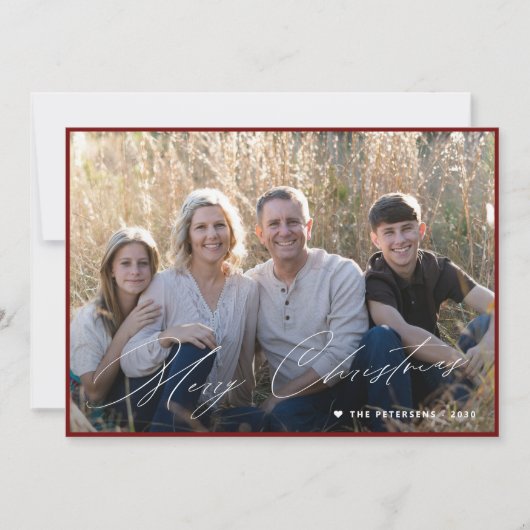 メリーモダンミニマルクリスマスの台本3枚の写真 シーズンカード (正面)