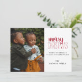 メリーモダンミニマルクリスマス家族のフォトカード シーズンカード (スタンド正面)