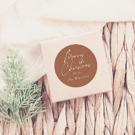 メリーモダンミニマルス・クリスマス・サビ・レッド ラウンドシール