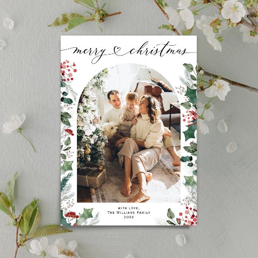 メリーモダンミニマルス・クリスマス・ファミリー・グリーティング シーズンカード