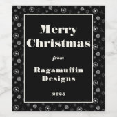 メリーモダン企業のクリスマスのブラックワインラベル ワインラベル (シングルラベル)
