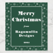 メリーモダン企業のクリスマス ワインラベル (シングルラベル)