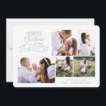 メリーモダン台写真 シーズンカード<br><div class="desc">このおもしろいデザインでフェスティバルの喜びを広げるはっきりしたモダン。スクリプト文字と編集可能なフォトコラージュを搭載して特別な作る。ブラック、レッド、グリーン、ブルーなど色の付いたバックヤーの範囲で利用可能テーマに合わせて。</div>