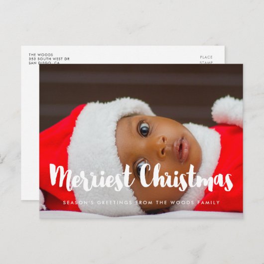 メリーモダン家族の写真の休日 ポストカード (正面/裏面)