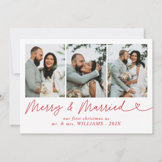 メリーモダン結婚したPhoto Christmas シーズンカード (正面)