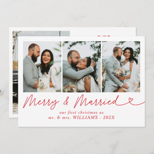 メリーモダン結婚したPhoto Christmas シーズンカード (正面/裏面)