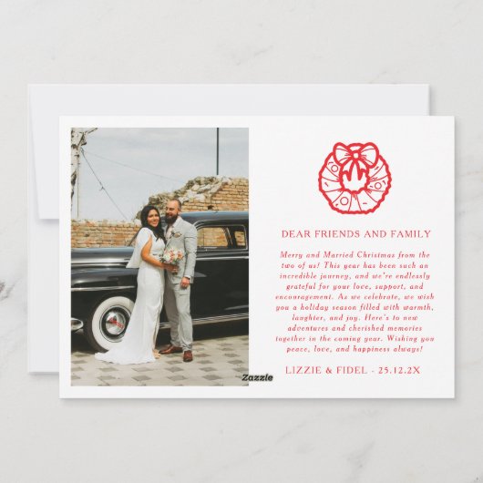 メリーモダン結婚したPhoto Christmas シーズンカード (裏面)