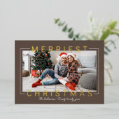 メリーモダン金ゴールド文字 箔シーズンカード (立ち正面)