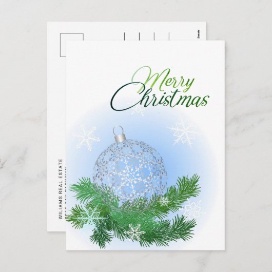 メリーモダン・クリスマスの企業の挨拶 シーズンポストカード (正面/裏面)