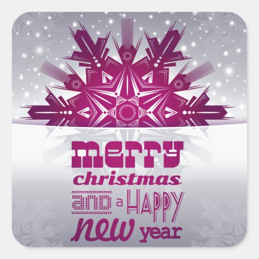 メリーモダン・クリスマス新年 スクエアシール (正面)