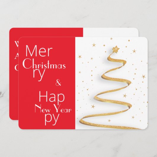 メリーモダン・クリスマス・シーズンのグリーティング・カード (正面/裏面)