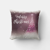 メリーモダン・クリスマス・スノーフレーク・ツリースクリプト クッション (正面)