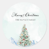 メリーモダン・クリスマス・パイン ラウンドシール (正面)