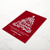 メリーモダン・クリスマス・ファミリー・ツリー・シルバー 箔シーズンカード (回転した状態)