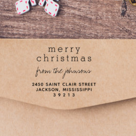 メリーモダン・クリスマス・ファミリー・ネーム・グリーティング セルフインキングスタンプ