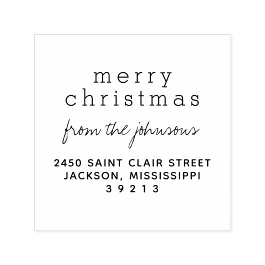 メリーモダン・クリスマス・ファミリー・ネーム・グリーティング セルフインキングスタンプ (デザイン)