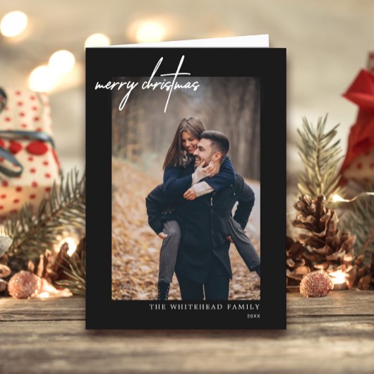メリーモダン・クリスマス・ホワイト・ブラック・カード シーズンカード