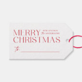 メリーモダン・クリスマス・レッド ギフトタグ (正面(横))