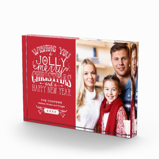 メリーモダン・クリ賛美スマスの家族の子どもたちの写真 フォトブロック (右)