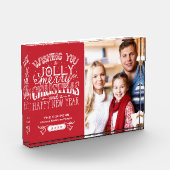 メリーモダン・クリ賛美スマスの家族の子どもたちの写真 フォトブロック (左)