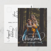 メリーモダンChristmas Minimalist Family Photo ポストカード (正面/裏面)