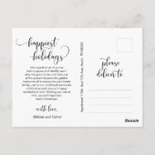 メリーモダンChristmas Minimalist Family Photo ポストカード (裏面)