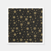 メリーモノグラムのクリスマス黄金の雪 スタンダードカクテルナプキン (正面)