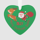メリーモノグラムの・クリスマス・パパ |ハートオーナメント オーナメント (正面)