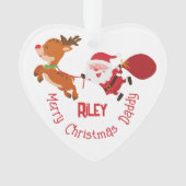 メリーモノグラムの・クリスマス・パパ |ハートオーナメント オーナメント (正面)