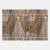 メリーユニーク素朴クリスマスの雪片 ラッピングペーパーシート (正面2)