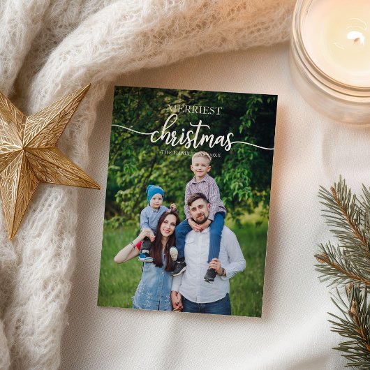 メリーユニークChristmas Photo Holiday Greeting ポストカード