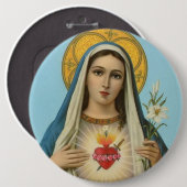 メリーユリ、バラ及び剣の完全なハート 缶バッジ (正面&裏面)