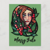 メリーユール(キリスト降誕祭)ホリ異教のデイ恵み ポストカード (正面)