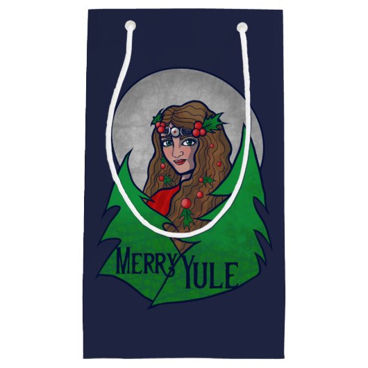 メリーユール（キリスト降誕祭）女神アー異教のトアンドウィッカ信者ユール（キリスト降誕祭） スモールペーパーバッグ (正面)