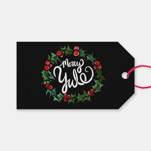 メリーユール(キリスト降誕祭)異教のホリデーウィッカ信者賛美ユール(キリスト降誕祭) ギフトタグ (正面(横))