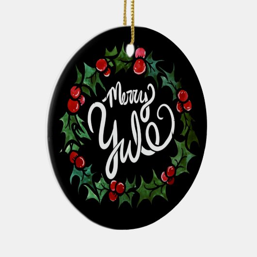 メリーユール(キリスト降誕祭)異教のホリデーウィッカ信者賛美ユール(キリスト降誕祭) セラミックオーナメント (右)